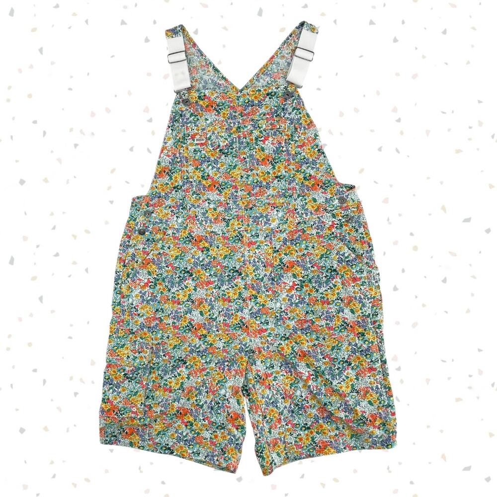 Duluth Trading Overall Shorts Ditzy Garden Heirloom Homestead Shortalls Size XL